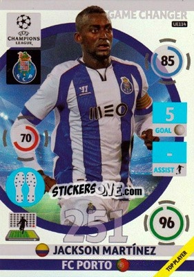 Sticker Jackson Martínez - UEFA Champions League 2014-2015. Adrenalyn XL n. UE114 - Panini