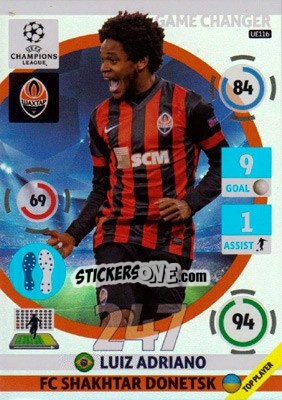 Sticker Luiz Adriano - UEFA Champions League 2014-2015. Adrenalyn XL n. UE116 - Panini