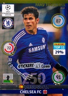 Sticker Diego Costa - UEFA Champions League 2014-2015. Adrenalyn XL n. UE123 - Panini