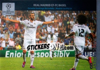 Sticker Real Madrid Cf - Fc Basel (Karim Benzema) - UEFA Champions League 2014-2015. Adrenalyn XL n. UE129 - Panini