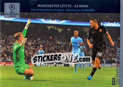 Cromo Manchester City FC - AS Roma (Francesco Totti) - UEFA Champions League 2014-2015. Adrenalyn XL - Panini