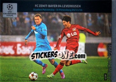 Sticker FC Zenit - Bayer 04 Leverkusen (Son Heung-Min) - UEFA Champions League 2014-2015. Adrenalyn XL n. UE133 - Panini