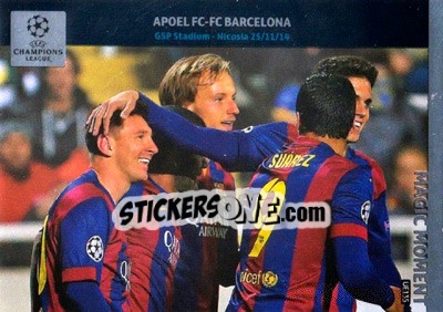 Sticker Apoel Fc - Fc Barcelona (Lionel Messi) - UEFA Champions League 2014-2015. Adrenalyn XL - Panini