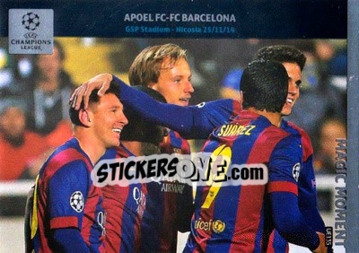 Sticker Apoel Fc - Fc Barcelona (Lionel Messi) - UEFA Champions League 2014-2015. Adrenalyn XL n. UE135 - Panini