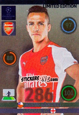 Sticker Alexis Sánchez - UEFA Champions League 2014-2015. Adrenalyn XL - Panini