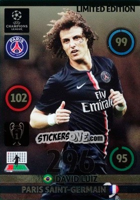 Sticker David Luiz - UEFA Champions League 2014-2015. Adrenalyn XL n. LE-DL - Panini