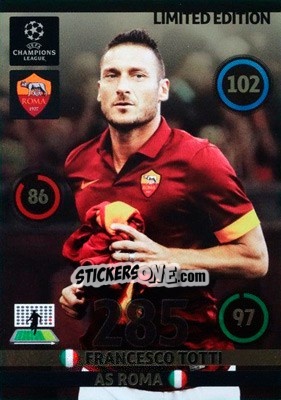 Sticker Francesco Totti - UEFA Champions League 2014-2015. Adrenalyn XL - Panini