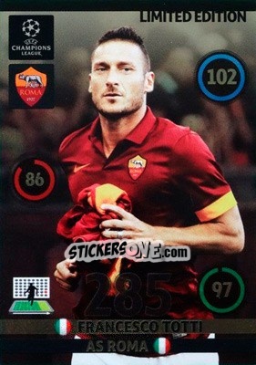 Cromo Francesco Totti - UEFA Champions League 2014-2015. Adrenalyn XL - Panini