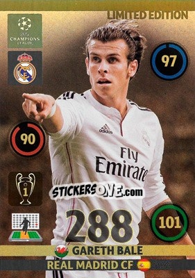 Sticker Gareth Bale - UEFA Champions League 2014-2015. Adrenalyn XL n. LE-GB - Panini