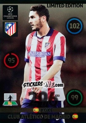 Sticker Koke - UEFA Champions League 2014-2015. Adrenalyn XL - Panini