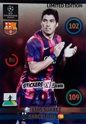 Sticker Luis Suarez - UEFA Champions League 2014-2015. Adrenalyn XL - Panini