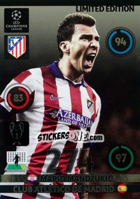 Sticker Mario Mandžukic - UEFA Champions League 2014-2015. Adrenalyn XL n. LE-MM - Panini