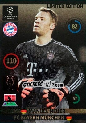 Sticker Manuel Neuer - UEFA Champions League 2014-2015. Adrenalyn XL n. LE-MN - Panini