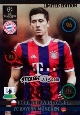Sticker Robert Lewandowski - UEFA Champions League 2014-2015. Adrenalyn XL n. LE-RL - Panini