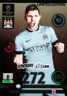 Sticker Sergio Agüero - UEFA Champions League 2014-2015. Adrenalyn XL n. LE-SA - Panini