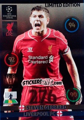 Sticker Steven Gerrard - UEFA Champions League 2014-2015. Adrenalyn XL - Panini