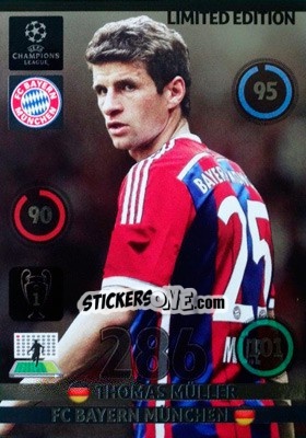 Sticker Thomas Müller - UEFA Champions League 2014-2015. Adrenalyn XL n. LE-TM - Panini