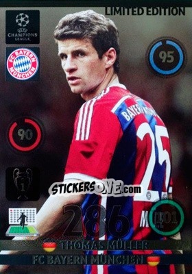 Sticker Thomas Müller - UEFA Champions League 2014-2015. Adrenalyn XL - Panini