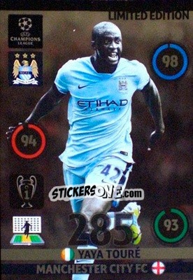 Sticker Yaya Touré - UEFA Champions League 2014-2015. Adrenalyn XL n. LE-YT - Panini