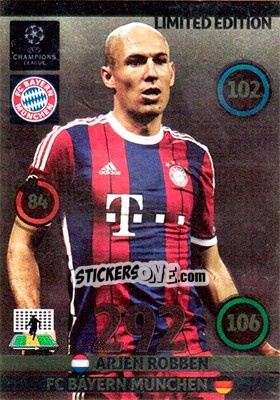 Sticker Arjen Robben - UEFA Champions League 2014-2015. Adrenalyn XL - Panini