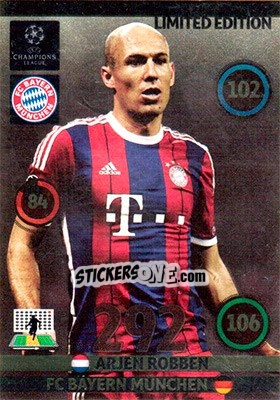 Sticker Arjen Robben - UEFA Champions League 2014-2015. Adrenalyn XL n. LEU-AR - Panini