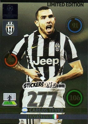 Sticker Carlos Tévez - UEFA Champions League 2014-2015. Adrenalyn XL - Panini