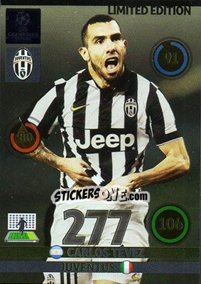 Sticker Carlos Tévez - UEFA Champions League 2014-2015. Adrenalyn XL n. LEU-CT - Panini