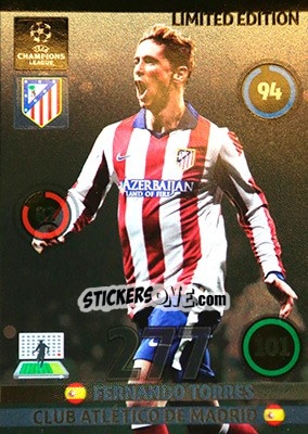Sticker Fernando Torres - UEFA Champions League 2014-2015. Adrenalyn XL n. LEU-FTO - Panini