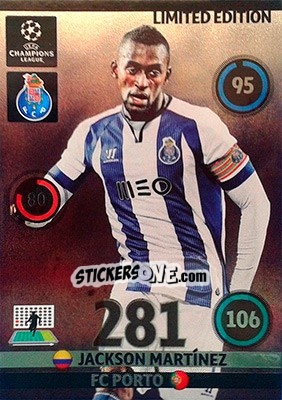 Cromo Jackson Martínez - UEFA Champions League 2014-2015. Adrenalyn XL n. LEU-JM - Panini