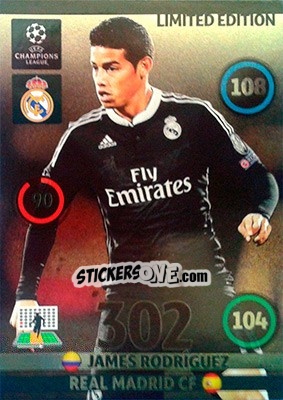 Sticker James Rodríguez - UEFA Champions League 2014-2015. Adrenalyn XL n. LEU-JR - Panini