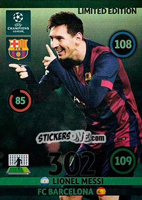 Sticker Lionel Messi - UEFA Champions League 2014-2015. Adrenalyn XL - Panini