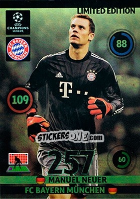 Sticker Manuel Neuer - UEFA Champions League 2014-2015. Adrenalyn XL - Panini
