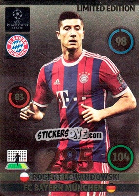Sticker Robert Lewandowski - UEFA Champions League 2014-2015. Adrenalyn XL n. LEU-RL - Panini