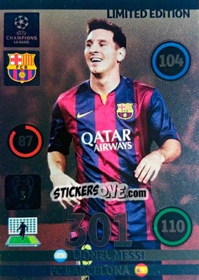 Figurina Lionel Messi - UEFA Champions League 2014-2015. Adrenalyn XL - Panini