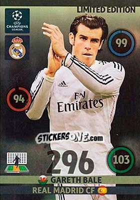 Figurina Gareth Bale - UEFA Champions League 2014-2015. Adrenalyn XL - Panini