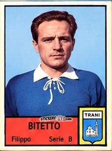Sticker Filippo Bitetto - Tutti i Calciatori 1964-65
 n. 595 - MIRA