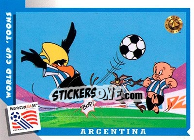 Sticker Argentina - FIFA World Cup USA 1994. Looney Tunes n. 19 - Upper Deck