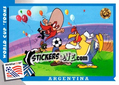 Sticker Argentina vs. Colombia - FIFA World Cup USA 1994. Looney Tunes - Upper Deck