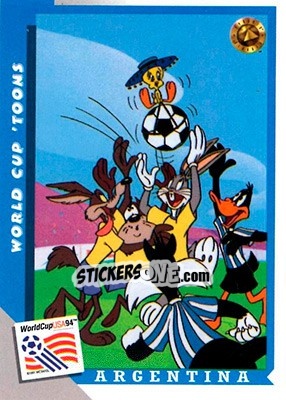 Sticker Argentina vs. Colombia - FIFA World Cup USA 1994. Looney Tunes - Upper Deck