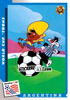 Sticker Argentina vs. Colombia - FIFA World Cup USA 1994. Looney Tunes n. 24 - Upper Deck