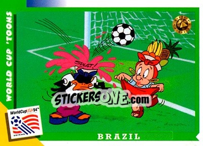 Sticker Brazil - FIFA World Cup USA 1994. Looney Tunes n. 28 - Upper Deck