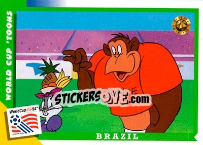 Sticker Brazil - FIFA World Cup USA 1994. Looney Tunes n. 30 - Upper Deck