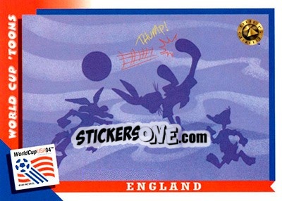 Sticker England - FIFA World Cup USA 1994. Looney Tunes - Upper Deck