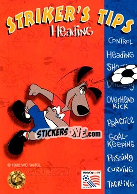 Sticker Heading - FIFA World Cup USA 1994. Looney Tunes - Upper Deck