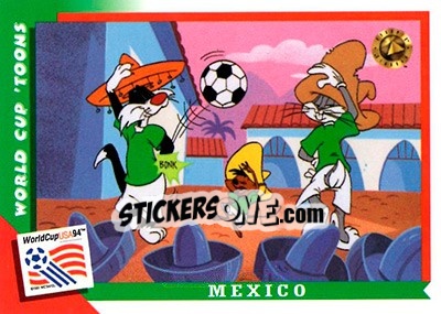 Sticker Mexico - FIFA World Cup USA 1994. Looney Tunes - Upper Deck