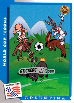 Sticker Argentina - FIFA World Cup USA 1994. Looney Tunes - Upper Deck