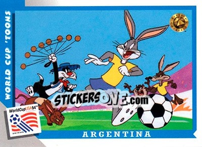 Sticker Argentina vs. Colombia - FIFA World Cup USA 1994. Looney Tunes n. 21 - Upper Deck