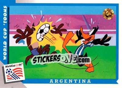 Sticker Argentina vs. Colombia - FIFA World Cup USA 1994. Looney Tunes n. 23 - Upper Deck