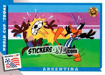 Cromo Argentina vs. Colombia - FIFA World Cup USA 1994. Looney Tunes - Upper Deck