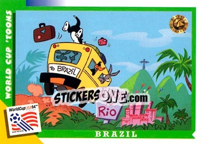 Sticker Brazil - FIFA World Cup USA 1994. Looney Tunes - Upper Deck